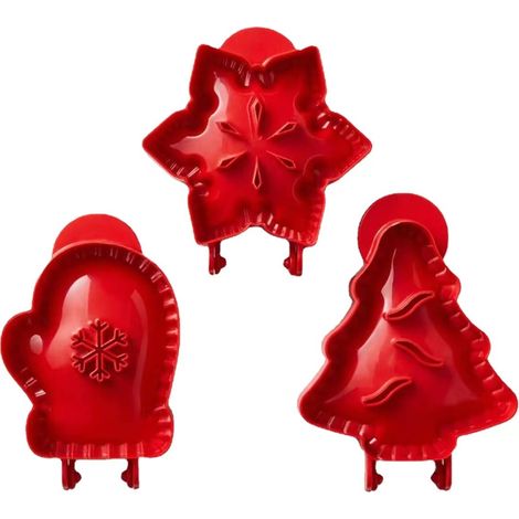 Lntyq Stück Mini-Weihnachtskuchenformen, handgefertigte Taschenkuchenform, handgefertigte Kuchenform für Weihnachtsfeiern, Backzubehör, Apfelplätzchen, Äpfel, Backutensilien (1/5)