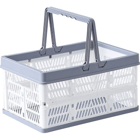 Panier De Rangement Pliable - Polypropylène - Pour Cuisine Jardin Pique-Nique - Capacité 25 L - Blanc - 1 Pièce