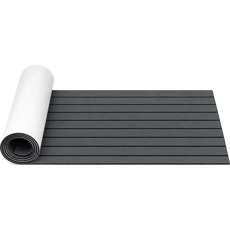 Wolketon Tapis de Pont Revêtement de Sol Autocollant, Tapis de Sol en Mousse EVA, Teck Tapis Pont de Bateau pour Yachts, Terrasses 240x60cm Gris foncé (1/5)
