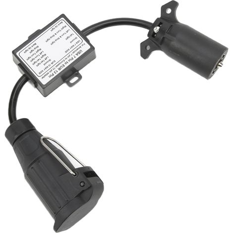 7-poliger US-Klingenstecker für Anhänger auf 13-poligen europäischen Rundstecker, Kunststoffadapter für Pkw und Lkw, Fahrzeugverteilerstück. (1/5)
