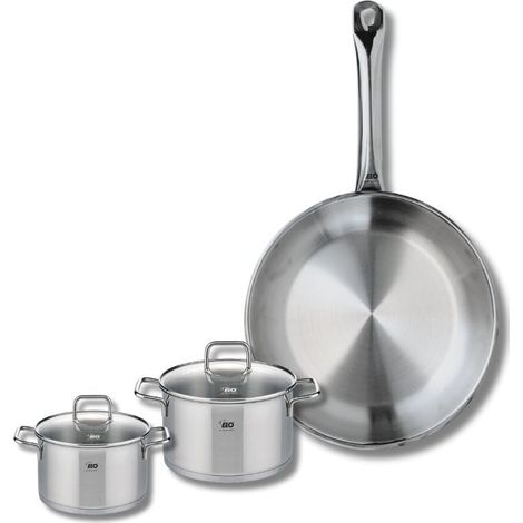 Ensemble de 1 Poêle de cuisson 28 cm et 2 faitouts 12 et 14 cm Elo Profi Citrin (1/5)