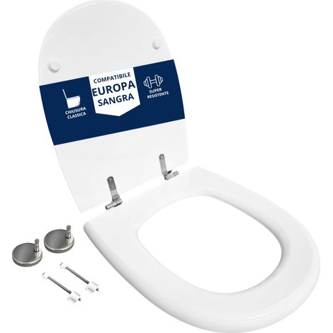 Copriwater Europa Sangra legno rivestito in resina poliestere bianco (1/4)