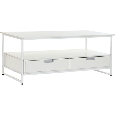 Metall Couchtisch MDF 110x55x46 Weiß Metall MDF Material Mehrfarbige Farbfamilie Bassetische Details Details (1/5)