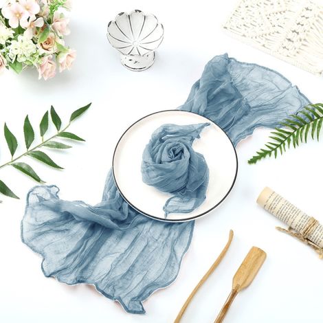 Serviette-Froissée-En-Polyester-51-X-51-Cm-Bleu-Clair-Pour-Décoration-De-Table-De-Mariage-Fête-Événement-×1 (1/5)