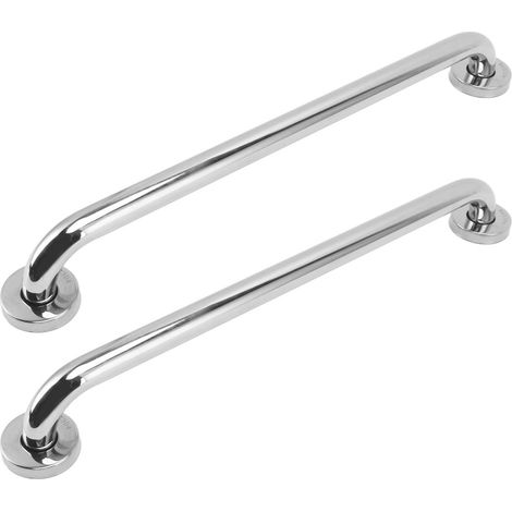 Barre d'appui inoxydable 304, lot de 2, antidérapante, poignée de sécurité pour salle de bain, personnes âgées, école, bureau, surface renforcée (1/5)