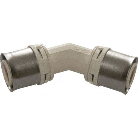 COUDE A SERTIR 45° - POUR SYSTEME MULTICOUCHES 26 x 3mm PPSU