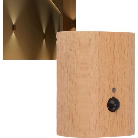 Wiederaufladbare magnetische LED-Wandleuchte aus Massivholz für Flur, Wohnzimmer, Nachttisch, Schlafzimmer, USB-Nachtlicht (1/5)