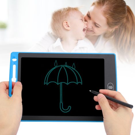 Ardoise Magique 8,5 Pouces pour Enfants - Tableau d'Écriture et Dessin Électronique Monochrome (Bleu Foncé) (1/5)