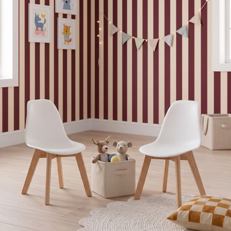 Lot de 2 chaises scandinave pour enfant bois de hêtre blanc - Nils Kid