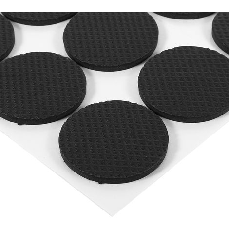 12 pastilles noires adhésives pour protéger sol, patins caoutchouc ronds meubles canapé table chaise, antidérapants, 12 pièces (1/5)