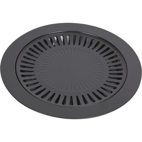 Padella antiaderente per barbecue, piastra di cottura in acciaio resistente al calore da 32 cm, compatibile con fornelli a gas, ideale per barbecue all'aperto e cene con gli amici. (1/5)