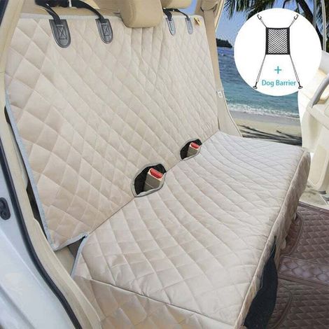 Car Back Seat Cover, Pet Dog Cat Hammock Mat Covers Safety Auto Protector Hammock Mat,Khaki,1Pc (1/4)