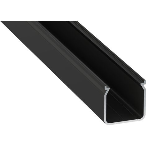 Profilo in alluminio anodizzato nero KIMERA-HELSE con diffusore opalino e terminali 2,02 M (1/3)