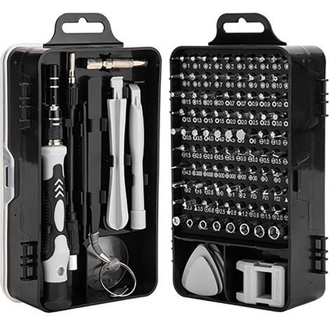 Kit 115 pièces de tournevis avec 99 embouts, acier au chrome-vanadium, outil multifonction de réparation électronique (1/5)