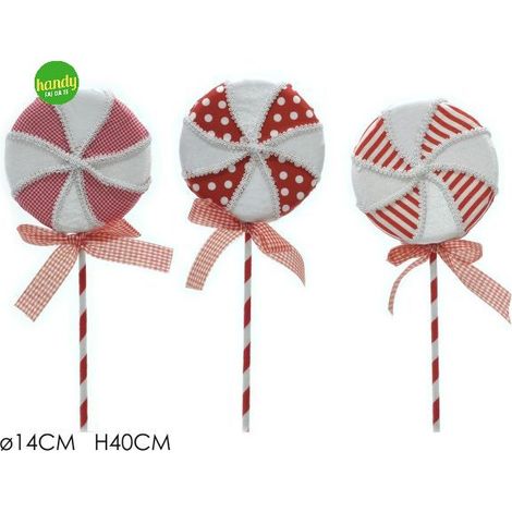 Appendino natalizio caramella general trade bianca e rossa h.40 cm (1pz)