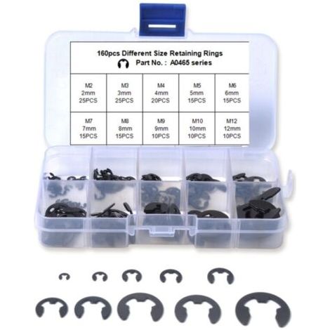 Bague d'arrêt externe métallique durable et portable, circlip, rondelle E-clip pour fixation (1/5)