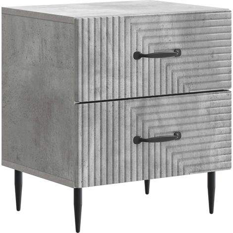 Bedside Cabinet with Drawer Concrete Grey 43 x 34.5 x 47.5 cm vidaXL