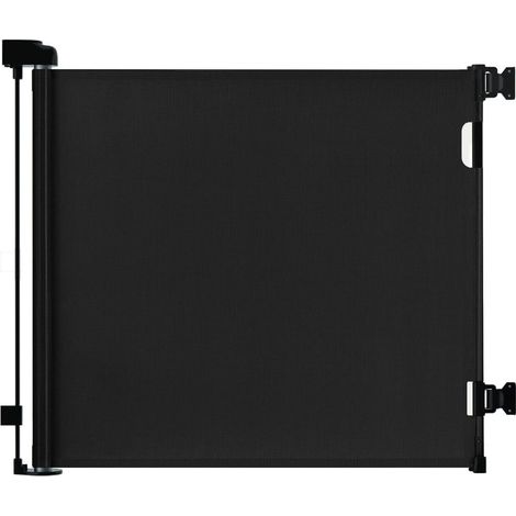 Barrière de Sécurité Rétractable pour Bébé et Chien Grille de Protection Enroulable pour Escalier et Couloir Porte de Sécurité Ajustable Noir (1/5)
