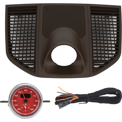 Panneau de grille de tableau de bord central supérieur de voiture marron avec chronomètre 95B 858 189 C 0L7 remplacement pour Macan 20142020 (Chronomètre Rouge Vif) (1/5)