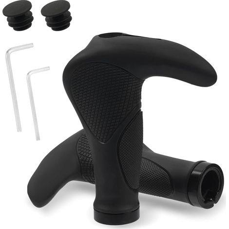 (22.2mm) Bicycle Handlebar, Ergonomic Anti-Slip Grip with Aluminum Lock, Bike Stop Handle, for E-Bike/Combat/MTB/City Bike (1/5)