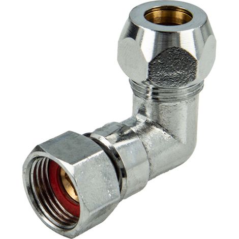 tecuro Winkel-Verschraubung 3/8 Zoll / Ø 10 mm, mit Überwurfmutter glanzverchromt
