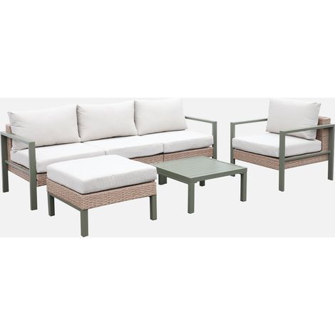 Conjunto de jardín en aluminio y resina, 5 plazas