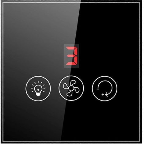 Tuya Smart-Schalter, EU-Stecker, für Deckenventilator und Lampe, schwarz. (1/5)