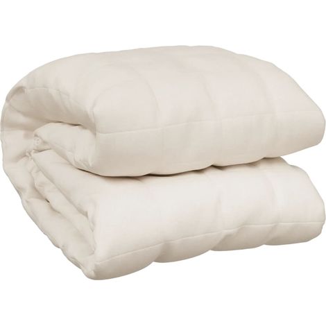 Couverture lestée Crème clair 140x200 cm 10 kg Tissu