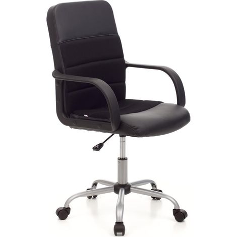 POLTRONA SOFT Nera rivestimento in similpelle e tessuto a rete 59x45xH103 (1/4)