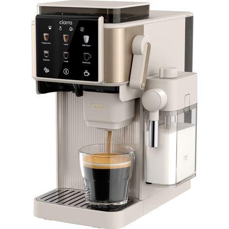 Machine à café expresso semi-automatique CIARRA CBSACM-D6 avec broyeur, mousseur à lait, cappuccino, latte, écran tactile, compacte 1400 W (1/5)