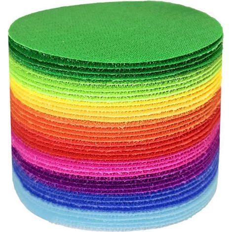 Lot de 36 marqueurs de tapis ronds et colorés pour salle de classe, autocollants marqueurs de tapis ronds (1/5)
