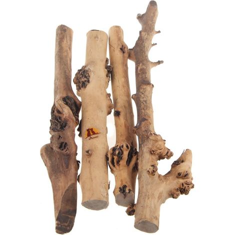 Reptile Décor Natural Forest Branch Terrarium Wood Aquarium Ornament, 4 Pack