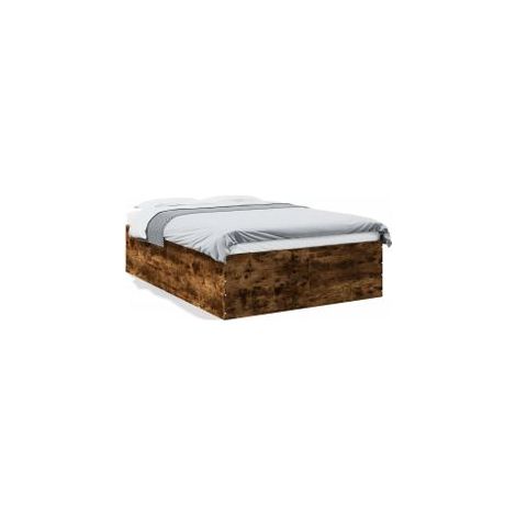 Cadre de lit chêne fumé 120x190 bois d'ingénierie (1/5)