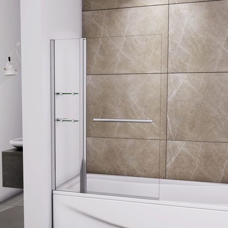 100x140cm Badewannenaufsatz Badewanne 2 tlg. Faltwand Duschwand duschabtrennung (1/5)