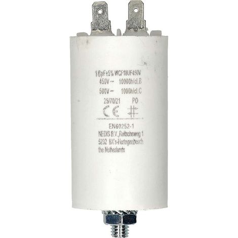 Nedis Multipack Kondensator / 18 uF / 450 V / Faston / 10 Stück - 10 Stück