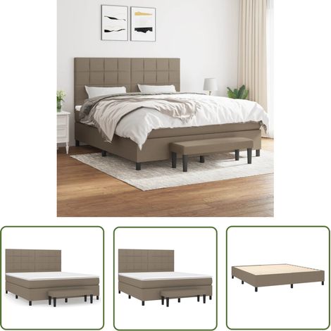 The Living Store Boxspringbett mit Matratze Taupe 180x200 cm Stoff - Boxspringbett - Doppelbett - Bettenrahmen - Schlafsystem - Liegekomfort (1/5)