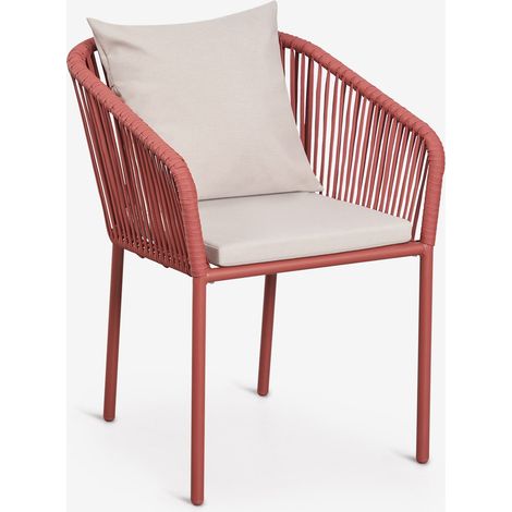 Chaise de salle à manger avec accoudoirs en corde tressée Arhiza Classic SKLUM Terracota