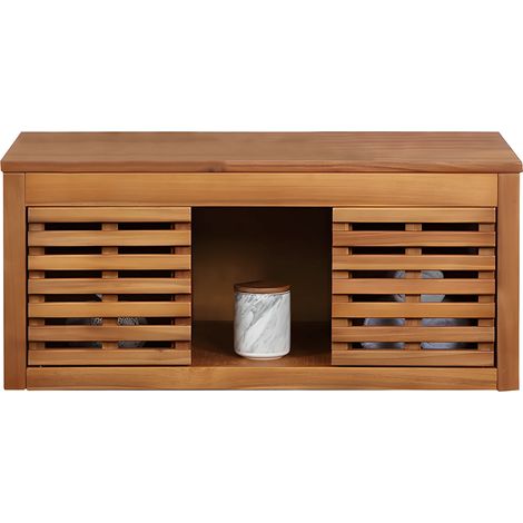 Mobile sotto lavabo sospeso 90 cm in Legno d'acacia - PENEBEL (1/5)