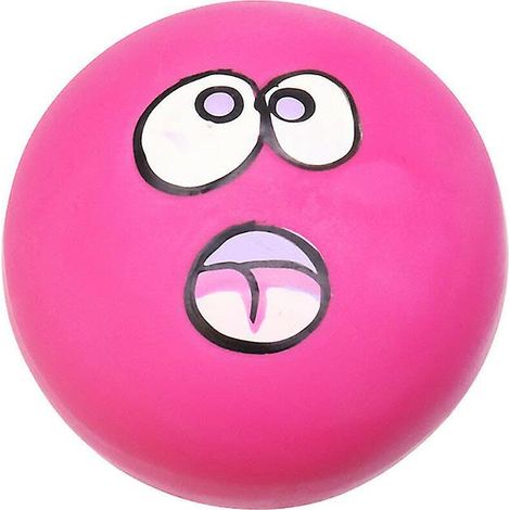 Quietschball aus Gummi für Welpen, Spielzeug zum Kauen und Apportieren, bunte Bälle mit Gesicht