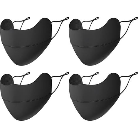 Lot de 4 masques de protection solaire, réutilisables, lavables et respirants, protection UV, idéaux pour la moto et les activités de plein air. (1/4)