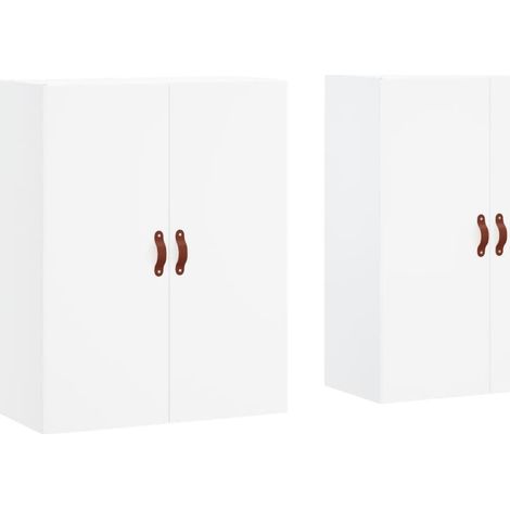 2 pcs Buffet,Bahut, Armoires murales blanc 69,5x34x90 cm CFW52254 (1/5)