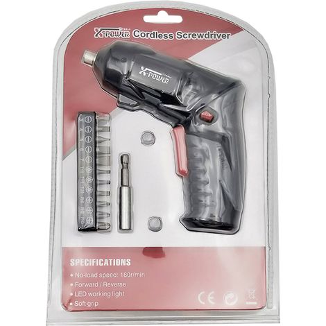 Perceuse sans fil 3,6 V, tournevis magnétique électrique, batterie lithium-ion rechargeable par USB, lampe de travail LED pour la maison