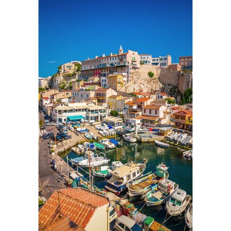 Tableau sur toile Vallon des Auffes 30x45 cm - Impression sur Toile Murale Décorative - Image imprimée en HD sur Toile - Toile sur Châssis en Bois FSC - Fabriqué en France (1/4)