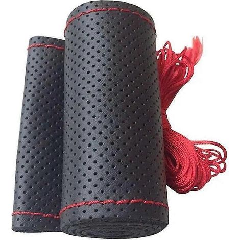 Housse de volant universelle à monter soi-même, en cuir tressé souple, avec aiguilles et fil. Accessoires intérieurs. Couleur : 40 cm (0,196 pouce). (1/4)