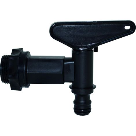 Boutté Robinet de cuve plastique PEHD 1/4 tour Nez automatique Noir