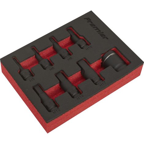 Sealey Premier Hex Impact Socket Bit Set 3/8""Sq Drive 8pc AK5620