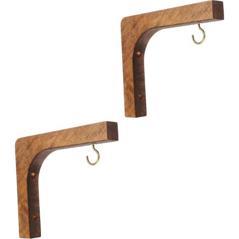 ganchos de madera para plantas, colgadores de pared para plantas rústicas de interior, ganchos botánicos colgantes para plantas de madera, color café.