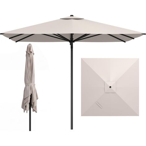COSTWAY Ombrellone 3X3 Ombrelloni Da Esterno Giardino Spiaggia Antivento Terrazzo Balcone Piscina Terrazza Quadrato Portatile Con 8 Stecche Metalliche Resiste (1/5)
