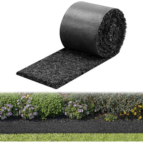 VEVOR Mantillo de Caucho para Paisajismo 3560 x 140 mm Grosor de 1,3 cm, 1 Rollo de Mantillo de Caucho, Barrera Floral con Estacas, Bordes de Jardín Recortables, para Patios, Huertos, Frutales (1/5)