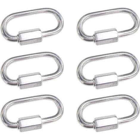 Ahlsen A set of 6 M4 stainless steel quick connecting rods with stainless steel lock buckles with oval screws, very durable, suitable for outdoor/indoor, camping, and hiking (1/5)